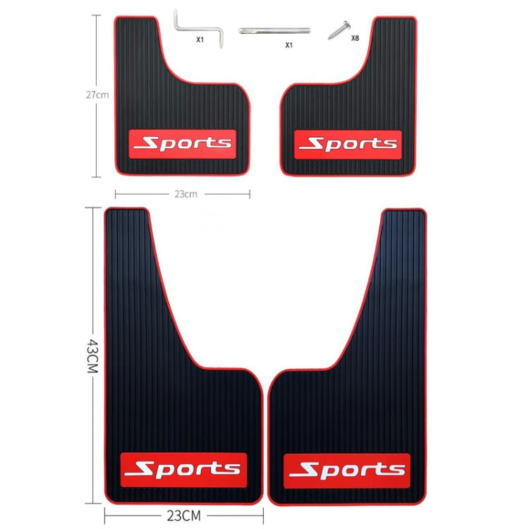2pcs Car Tire Mud Flap Modification Plastic Anti-Splash Mud Flap, Style: Sports