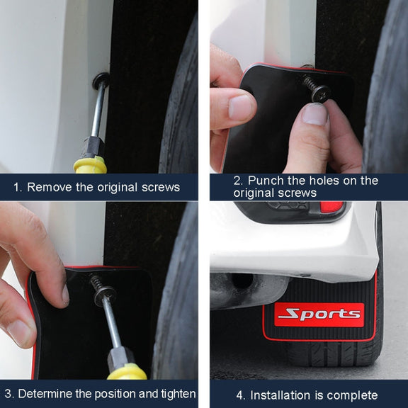 2pcs Car Tire Mud Flap Modification Plastic Anti-Splash Mud Flap, Style: Sports