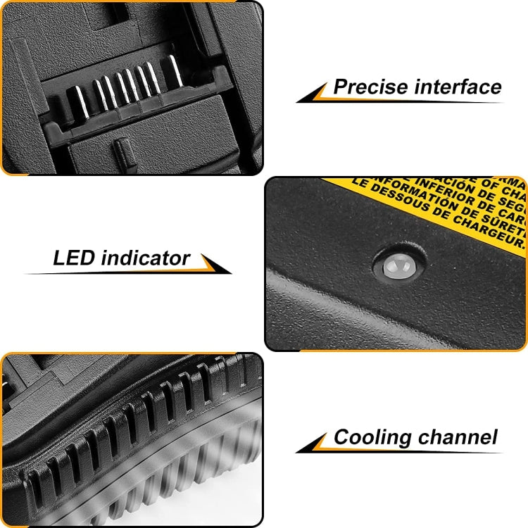 DCB118 For Dewalt 12V-20V Electric Tool Battery Charger, Plug: UK (Black)