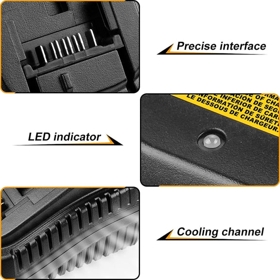 DCB118 For Dewalt 12V-20V Electric Tool Battery Charger, Plug: UK (Black)