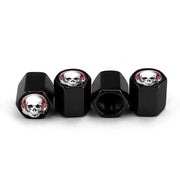 4pcs /Set Headset Skeleton Metal Tire Valve Caps Automobile Universal Modified Valve Covers(Black)