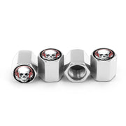 4pcs /Set Headset Skeleton Metal Tire Valve Caps Automobile Universal Modified Valve Covers(Silver)