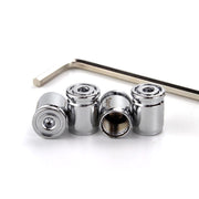 4pcs /Set Sport Anti-Theft Car Tire Valve Caps Universal Valve Cover With Wrench(Silver)