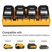DCB104 Portable Fast Charger 12V-20V Electric Tool Lithium Battery Charger, For Dewalt DCB127 / DCB200 / DCB205 / DCB206, Plug: US