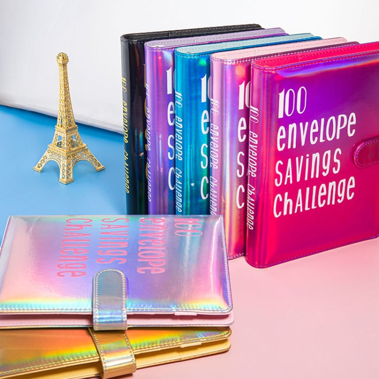 100 Day Savings Challenge A5 Loose Leaf Cash Budget Notebook(Colorful Silver)