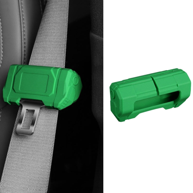 Large Car Seatbelt Buckle Protective Cover Anti Scratch Silicone Protector For Safety Belt Plugs(Green)