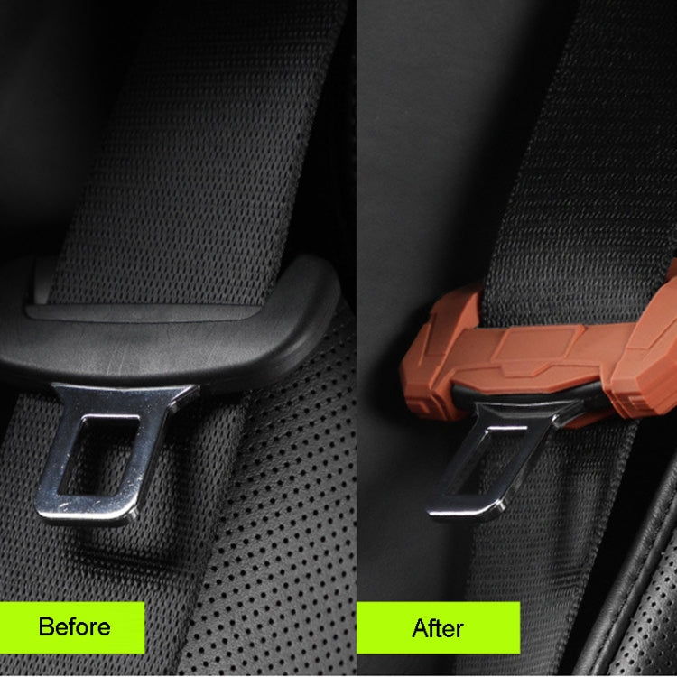 Large Car Seatbelt Buckle Protective Cover Anti Scratch Silicone Protector For Safety Belt Plugs(Green)