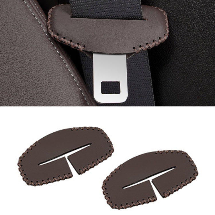 For BMW 1pair Seatbelt Insert Protector Bumper Belt Chuck Decoration(Brown)
