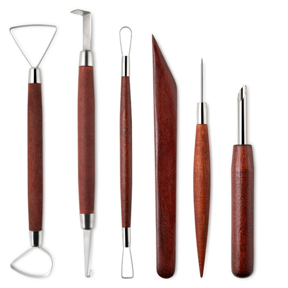 8-in-1 Wooden Handle Pottery Clay Tool set Ceramic Trimming Carving Knife(SF008)