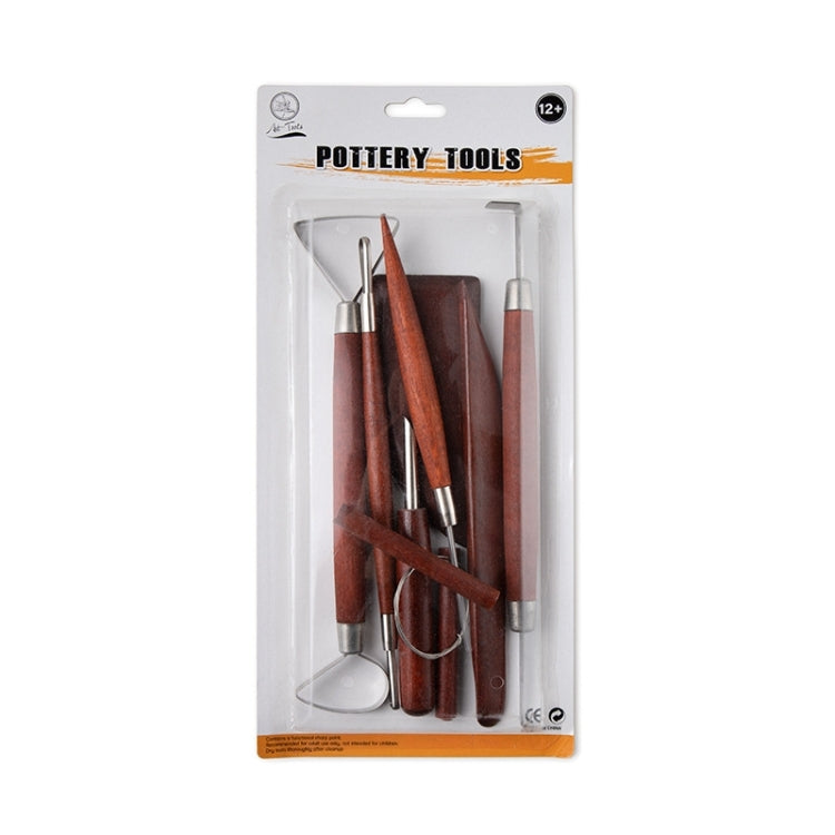 8-in-1 Wooden Handle Pottery Clay Tool set Ceramic Trimming Carving Knife(SF008)