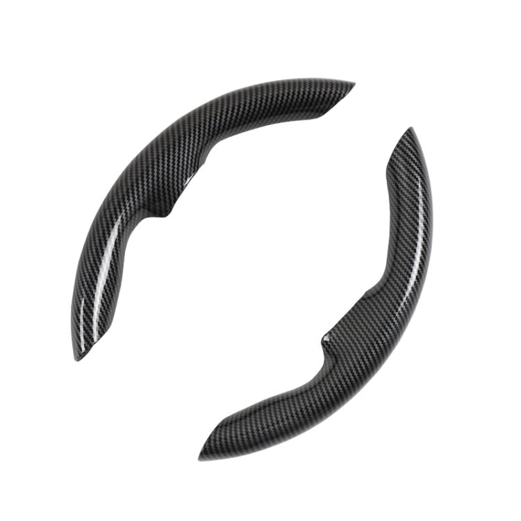 For Tesla Model3/Y 30cm Carbon Fiber Pattern Steering Wheel Handlebar Cover(Black)