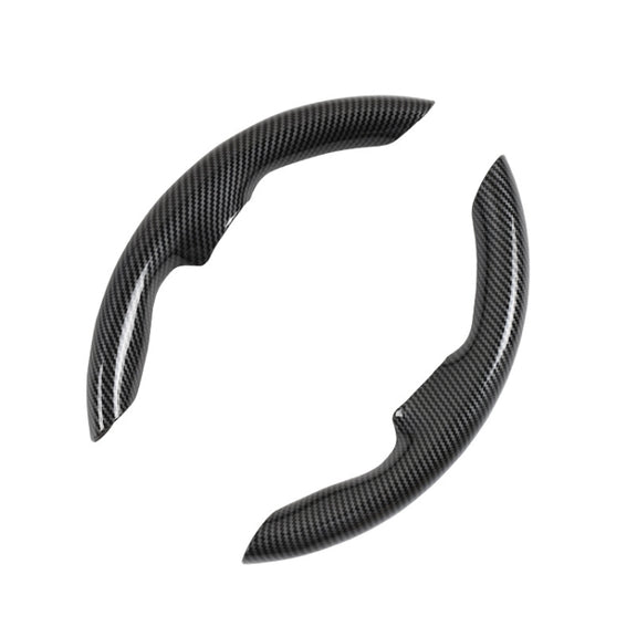For Tesla Model3/Y 30cm Carbon Fiber Pattern Steering Wheel Handlebar Cover(Black)