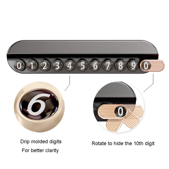 Car Temporary Parking Plate With Aroma Diffuser Moving Car Phone Number Plate Box Packing(Black)