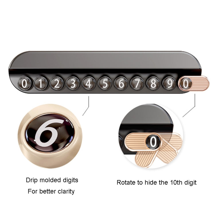 Car Temporary Parking Plate With Aroma Diffuser Moving Car Phone Number Plate Box Packing(Black)
