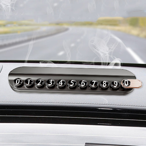 Car Temporary Parking Plate With Aroma Diffuser Moving Car Phone Number Plate Box Packing(Black)