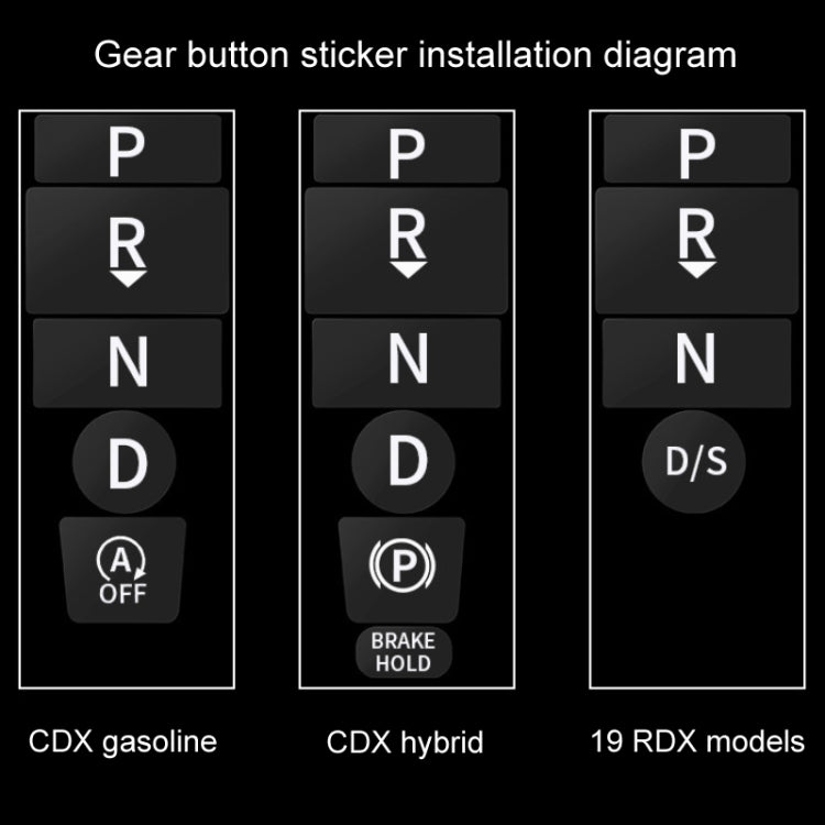 For Acura CDX/19 RDX Car Interior Protective Film, Color: 6pcs /Set Gear Button Sticker