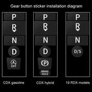 For Acura CDX/19 RDX Car Interior Protective Film, Color: 6pcs /Set Gear Button Sticker