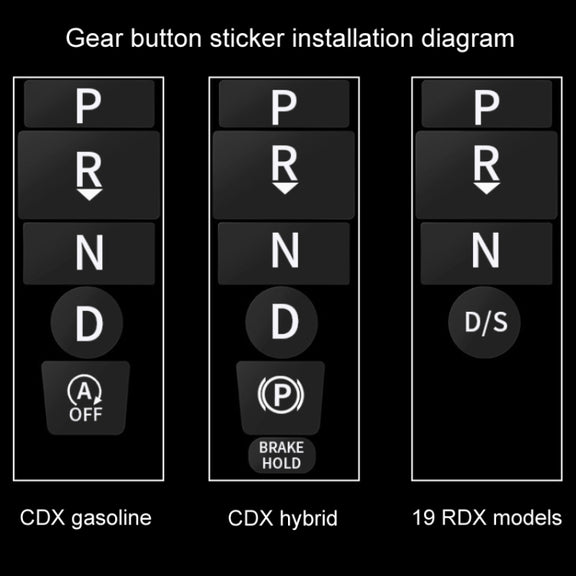 For Acura CDX/19 RDX Car Interior Protective Film, Color: 6pcs /Set Gear Button Sticker