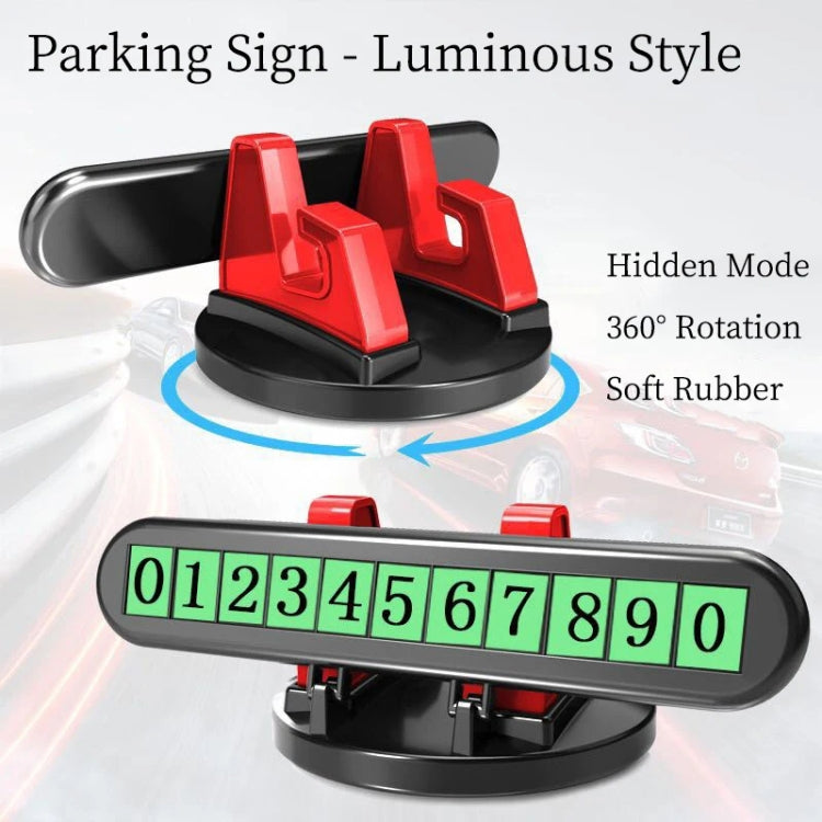 Car Dashboard Automotive Cell Phone Holder Temporary Parking Sign 2 In 1(Gray)