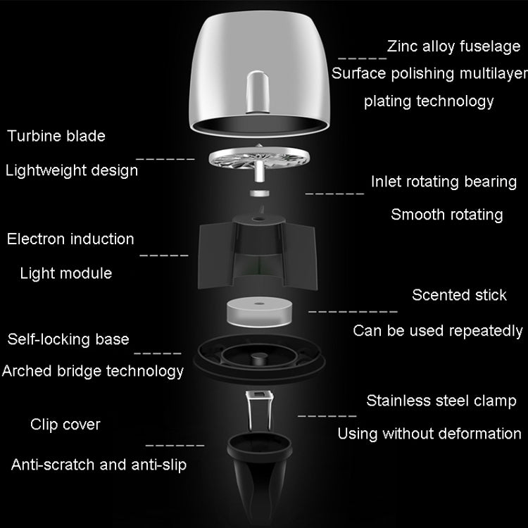 Car Fragrance Super Engine Car Air Conditioning Aroma Diffuser Outlet Ornament, Model: Bright Silver Blue Light
