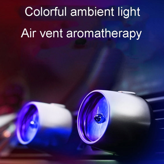 Car Fragrance Super Engine Car Air Conditioning Aroma Diffuser Outlet Ornament, Model: Bright Silver Blue Light