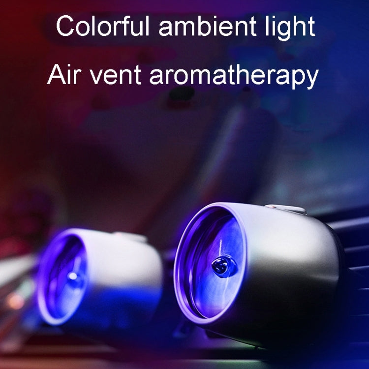 Car Fragrance Super Engine Car Air Conditioning Aroma Diffuser Outlet Ornament, Model: Bright Silver Blue Light