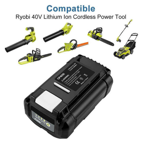 6000mAh For Ryobi OP4026A / OP4050 40V Lawn Mowers Lithium-ion Battery