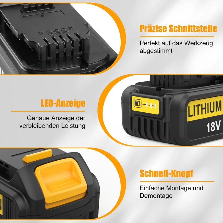 3000mAh For Dewalt DCB180 / DCB181 / DCB200 18V Electrical Tools Spare Battery