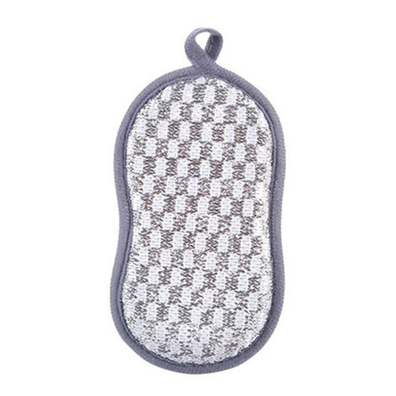 5pcs Double-sided Absorbent Kitchen Dishwashing Sponge Multifunctional Cleaning Rag, Style: Gray
