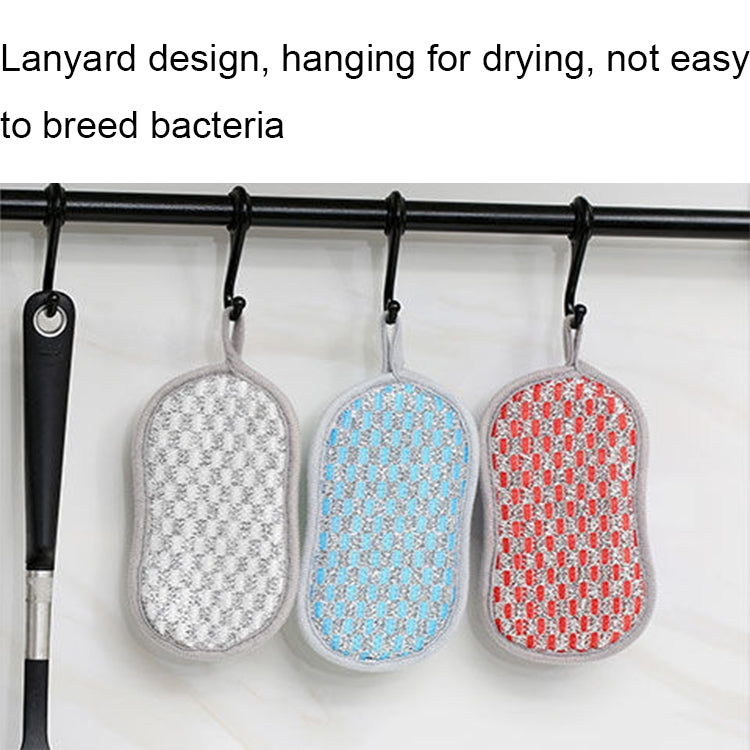 5pcs Double-sided Absorbent Kitchen Dishwashing Sponge Multifunctional Cleaning Rag, Style: Gray
