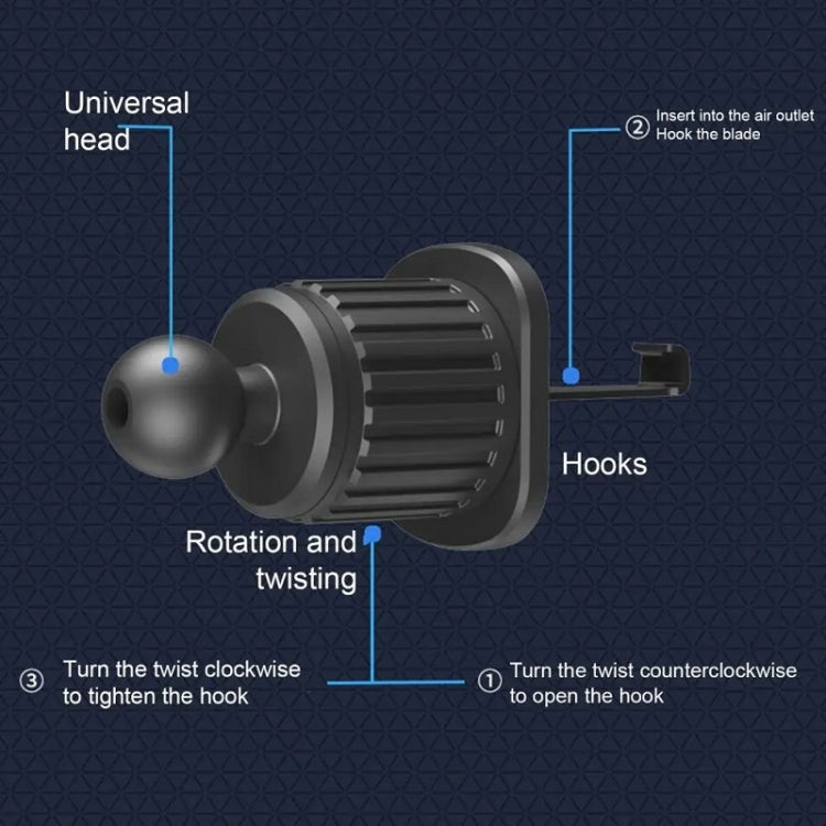 Car Air Outlet Rotating Spiral Hook Tail Clip Mobile Phone Holder(G03)