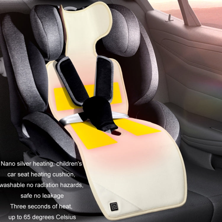 Car USB Heated Seat Cushion Winter Plush Child Seat Pad, Size: 90x32cm(Gray)
