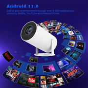 HY300 Smart Projector Android 11.0 System 120 Lumen Portable Projector EU Plug
