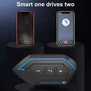 X6 Helmet Bluetooth Headset Wireless Water-resistant Moto Handsfree Stereo Headphone(Soft Line Wheat)