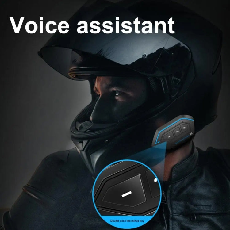 X6 Helmet Bluetooth Headset Wireless Water-resistant Moto Handsfree Stereo Headphone(Soft Line Wheat)