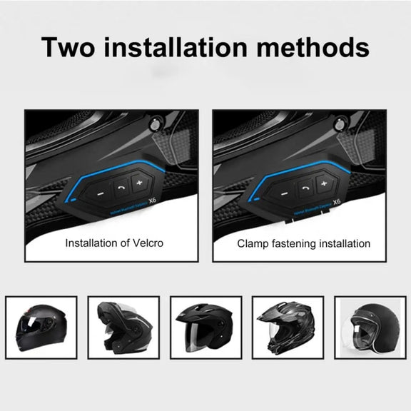 X6 Helmet Bluetooth Headset Wireless Water-resistant Moto Handsfree Stereo Headphone(Soft Line Wheat)