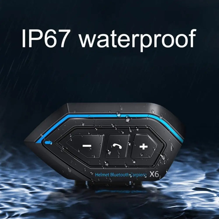 X6 Helmet Bluetooth Headset Wireless Water-resistant Moto Handsfree Stereo Headphone(Soft Line Wheat)