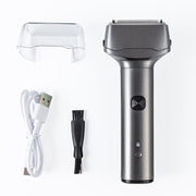 Men Reciprocating 3-Blade Rechargeable Shaver Washable Portable Beard Razor(Gray)