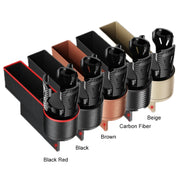 Car Seat Gap Storage Box Car Water Cup Holder Ashtray, Color: Left Carbon Fiber