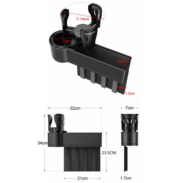 Car Seat Gap Storage Box Car Water Cup Holder Ashtray, Color: Left Black Red