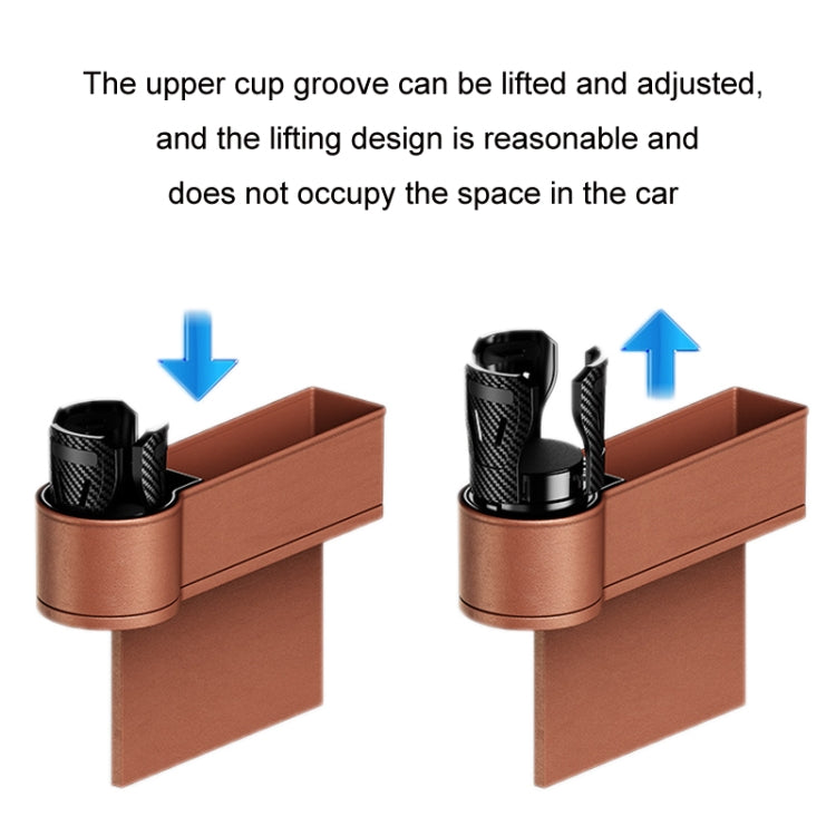 Car Seat Gap Storage Box Car Water Cup Holder Ashtray, Color: Left Brown