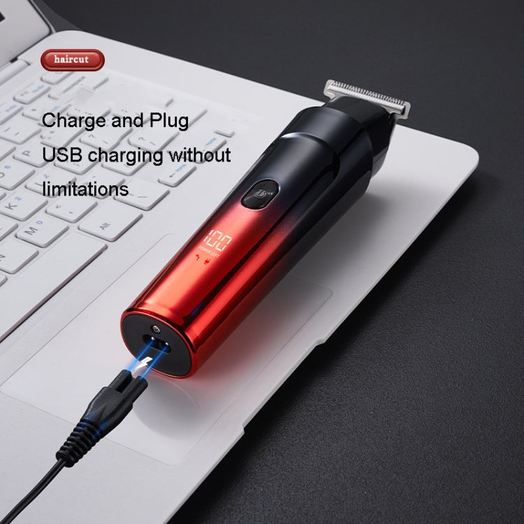 Rechargeable Home Hairdresser Electrical Hair Clippers Hair Shaving Device(Gradient Red)