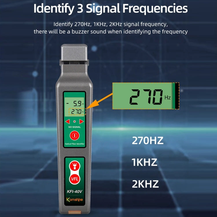 Komshine Fiber Optic Identifier Optical Cable Signal Direction Identifier With VFL Red Light 10mW(KFI-40V)