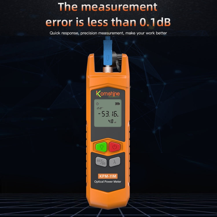 Komshine High Precision Optical Power Meter Mini Fiber Optic Light Attenuation Tester With LED, Specification: A-G/-70dBM to +6DBM