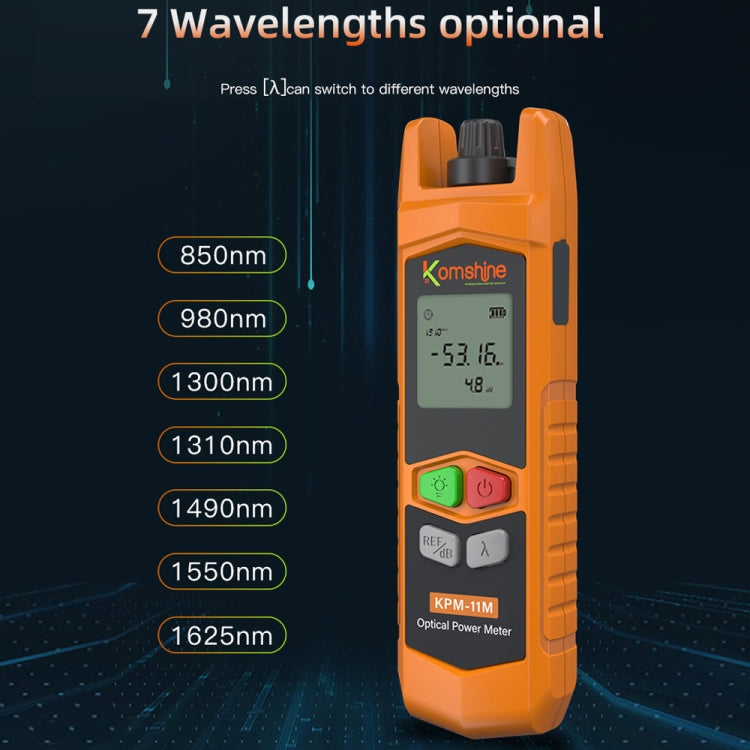 Komshine High Precision Optical Power Meter Mini Fiber Optic Light Attenuation Tester With LED, Specification: A-G/-70dBM to +6DBM