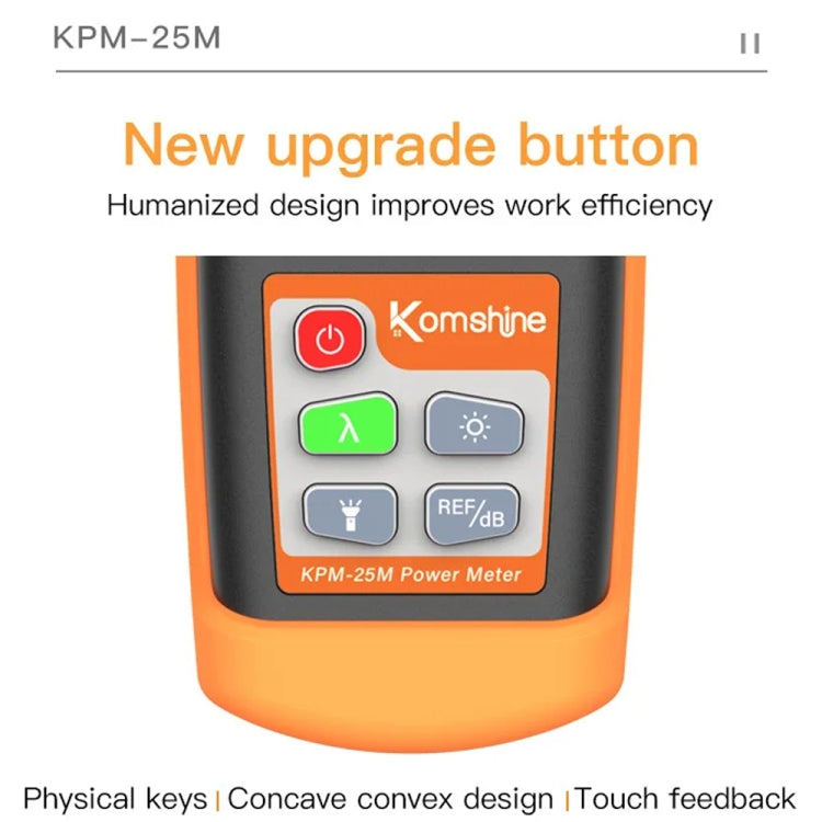 Komshine Mini Handheld Optical Power Meter Fiber Loss Measurement, Specification: KPM-25M-A/-70DBM to +6DBM