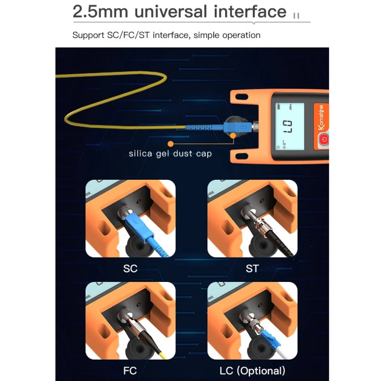 Komshine Mini Handheld Optical Power Meter Fiber Loss Measurement, Specification: KPM-25M-A/-70DBM to +6DBM