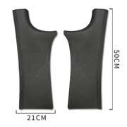 For Tesla Model Y Rear Door Built-In Sill Strip Rear Seats Anti-Kick Leather Protective Pad(Black)
