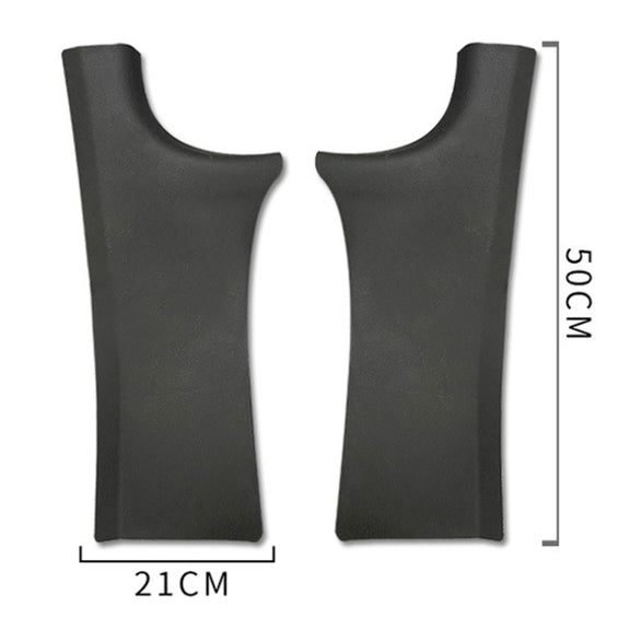 For Tesla Model Y Rear Door Built-In Sill Strip Rear Seats Anti-Kick Leather Protective Pad(Black)