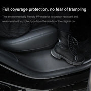 For Tesla Model Y Rear Door Built-In Sill Strip Rear Seats Anti-Kick Leather Protective Pad(Black)